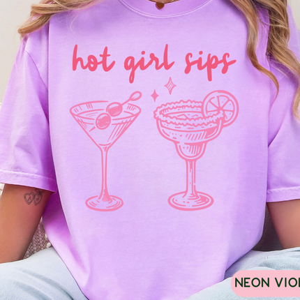 Comfort Colors Tee | Hot Girl Sips [r004]