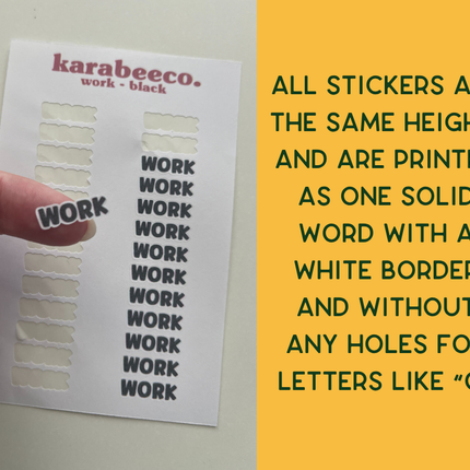 Work | Small Word Stickers