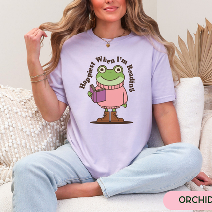 Comfort Colors Tee | Happiest When Reading [B047]