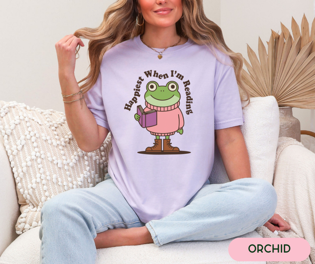 Comfort Colors Tee | Happiest When Reading [B047]
