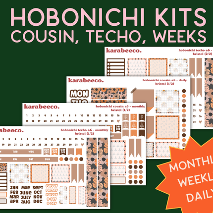 Bristol Hobonichi Sticker Kit | Cousin A5, Techo A6, Weeks