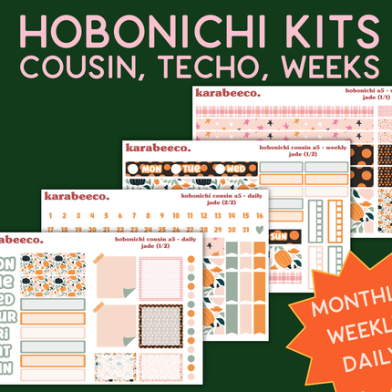 Jade Hobonichi Sticker Kit | Cousin A5, Techo A6, Weeks