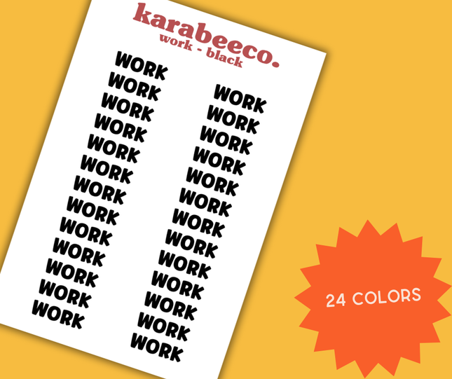 Work | Small Word Stickers