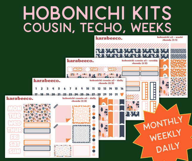 Rhonda Hobonichi Sticker Kit | Cousin A5, Techo A6, Weeks
