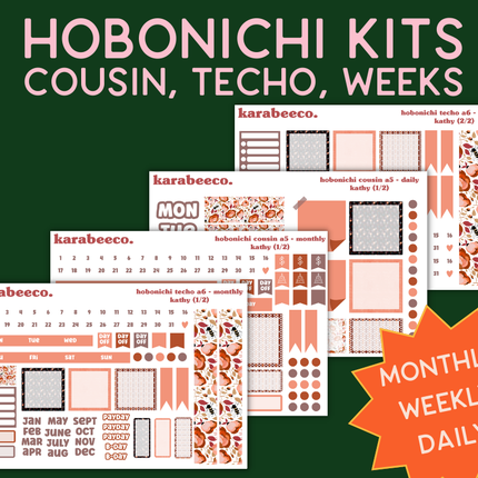 Kathy Hobonichi Sticker Kit | Cousin A5, Techo A6, Weeks