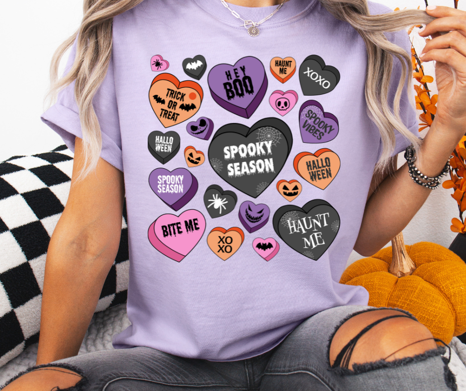 Comfort Colors Tee | Halloween Candy Hearts [418]