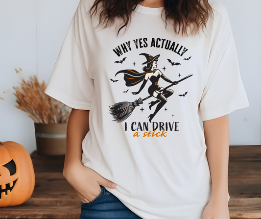 Comfort Colors Tee | Witch, I Can Drive Stick [386]