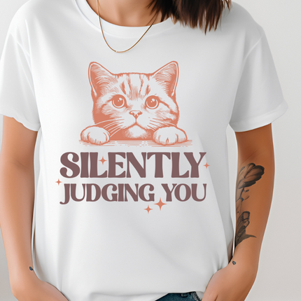 Comfort Colors Tee | Judging You Funny Cat [377]