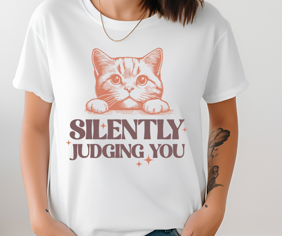 Comfort Colors Tee | Judging You Funny Cat [377]