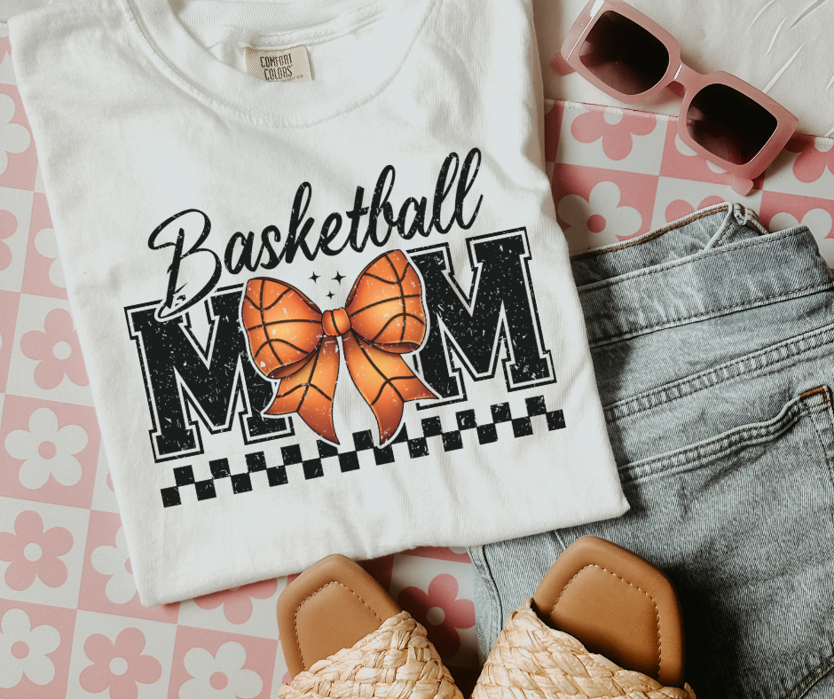 Comfort Colors Pocket Tee | Basketball Mom Bow [603]