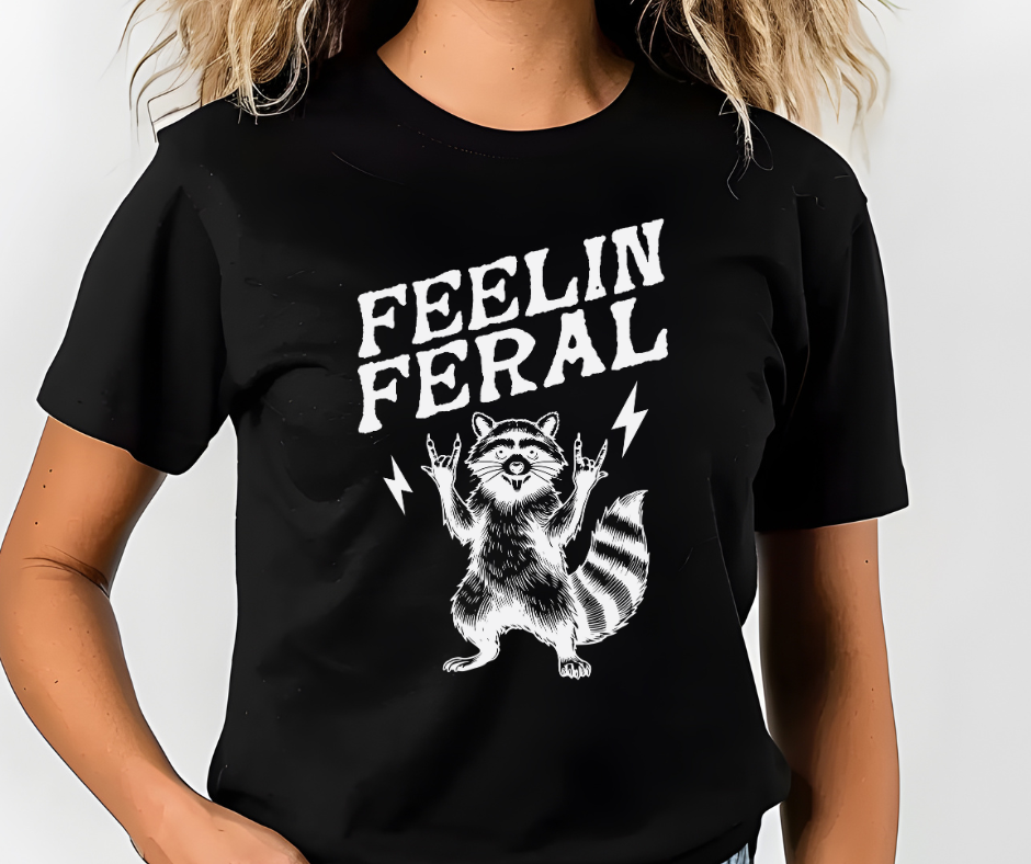 Comfort Colors Tee | Feelin Feral Funny Raccoon [384]