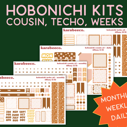 Tiffany Hobonichi Sticker Kit | Cousin A5, Techo A6, Weeks
