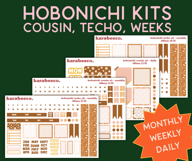Tiffany Hobonichi Sticker Kit | Cousin A5, Techo A6, Weeks