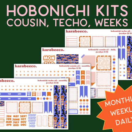 Jocelyn Hobonichi Sticker Kit | Cousin A5, Techo A6, Weeks
