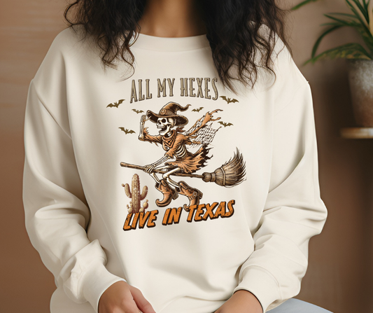 Gildan Crewneck | Halloween All My Hexes Live in Texas [488]