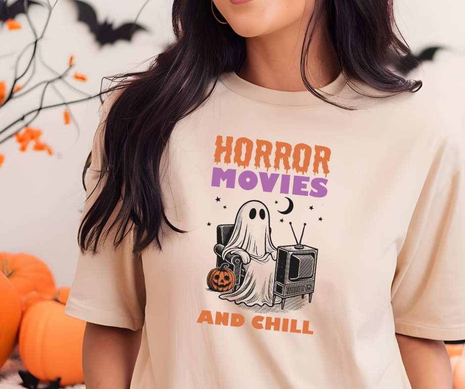 Comfort Colors Tee | Horror Movies and Chill [574]