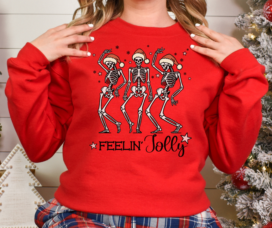 Gildan Crewneck | Feeling Jolly Dancing Skeleton [635]