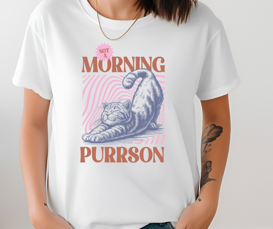 Comfort Colors Tee | Not a Morning Person Funny Cat [381]