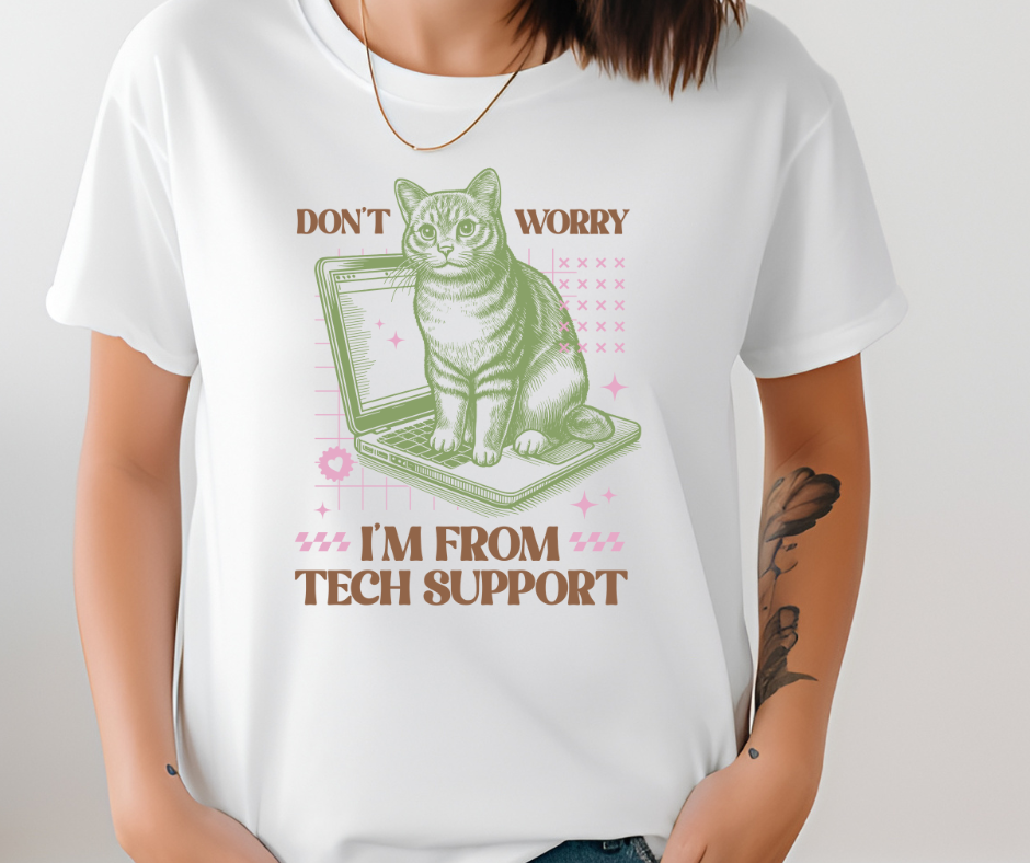 Comfort Colors Tee | Tech Support Funny Cat [376]