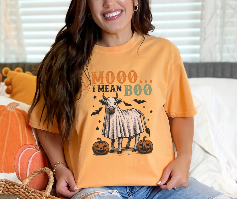 Comfort Colors Tee | Moo I Mean Boo [412]