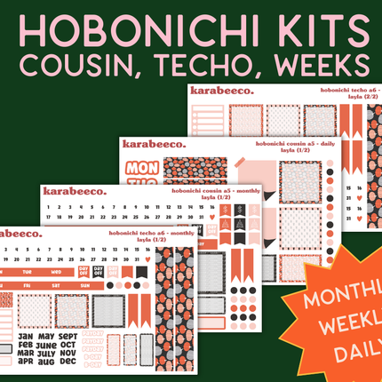 Layla Hobonichi Sticker Kit | Cousin A5, Techo A6, Weeks