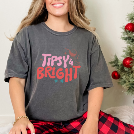 Comfort Colors Tee | Christmas Tipsy & Bright [516]