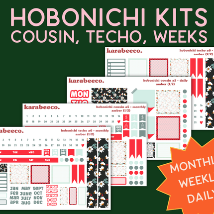 Amber Hobonichi Sticker Kit | Cousin A5, Techo A6, Weeks