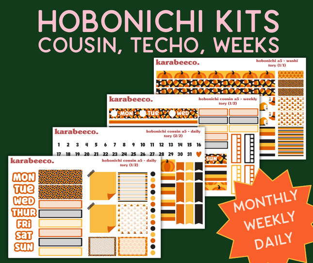 Tory Hobonichi Sticker Kit | Cousin A5, Techo A6, Weeks