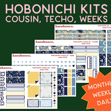 Elain Hobonichi Sticker Kit | Cousin A5, Techo A6, Weeks