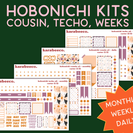 Carter Hobonichi Sticker Kit | Cousin A5, Techo A6, Weeks