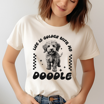 Comfort Colors Tee | Life is Golden with my Doodle [092]