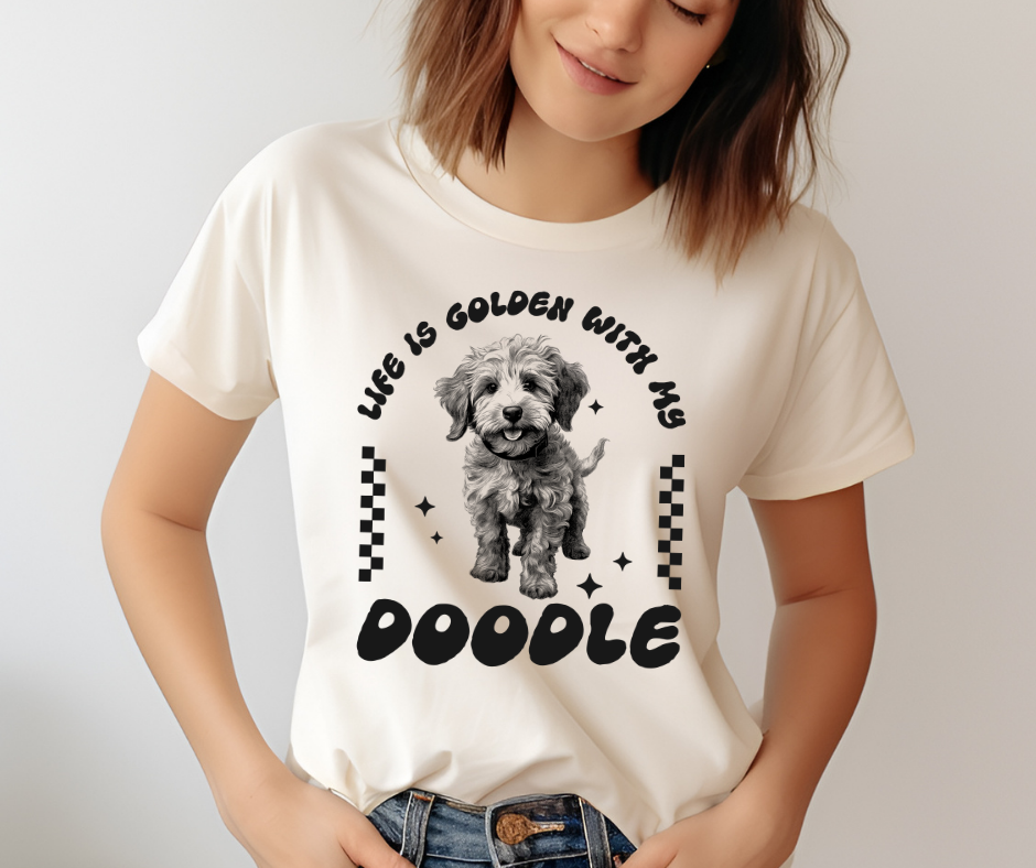 Comfort Colors Tee | Life is Golden with my Doodle [092]