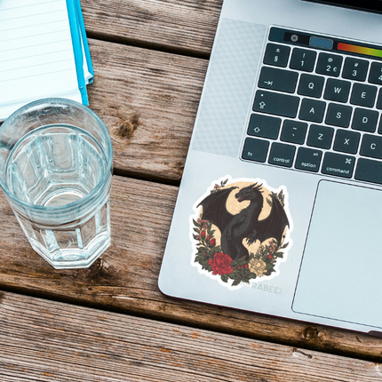 STICKER | Black Dragon Floral | BOOKS00040