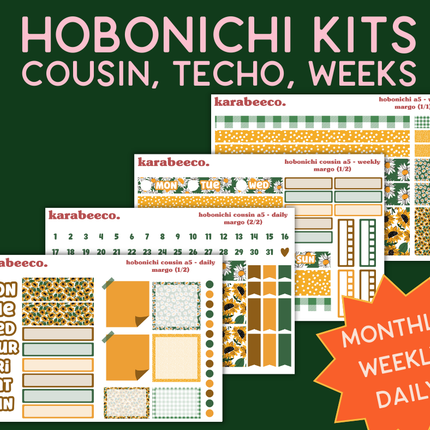 Margo Hobonichi Sticker Kit | Cousin A5, Techo A6, Weeks