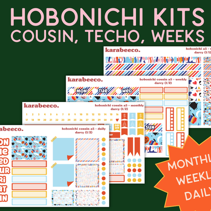 Darcy Hobonichi Sticker Kit | Cousin A5, Techo A6, Weeks
