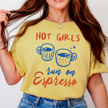 Comfort Colors Tee | Hot Girls Run on Espresso [i009]