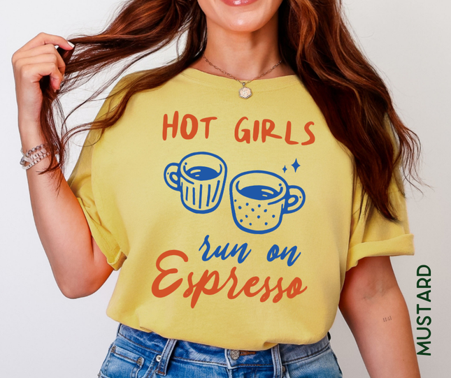 Comfort Colors Tee | Hot Girls Run on Espresso [i009]