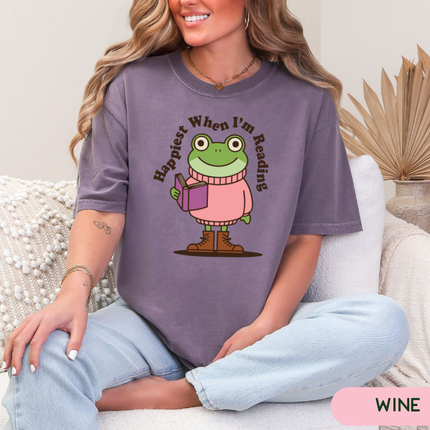 Comfort Colors Tee | Happiest When Reading [B047]