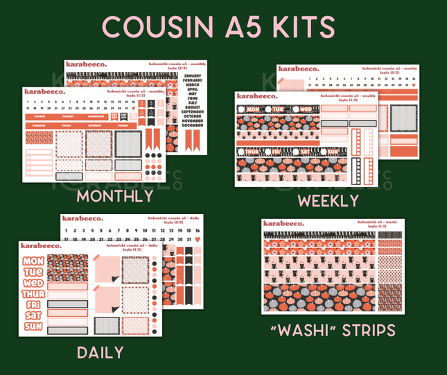 Layla Hobonichi Sticker Kit | Cousin A5, Techo A6, Weeks
