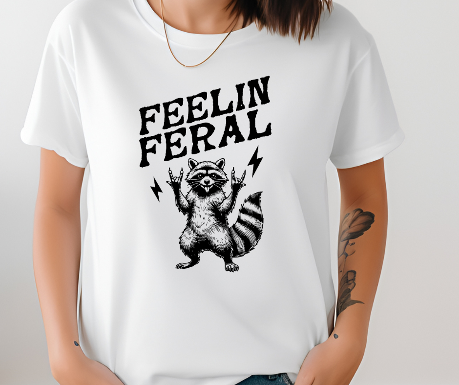 Comfort Colors Tee | Feelin Feral Funny Raccoon [384]