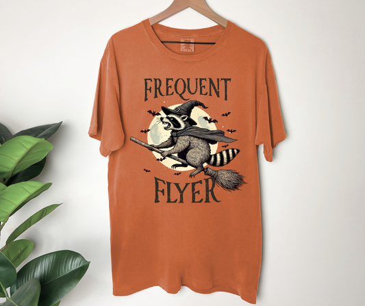 Comfort Colors Tee | Frequent Flyer Raccoon Witch [394]