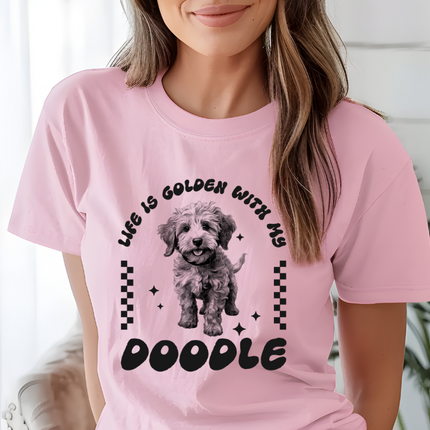 Comfort Colors Tee | Life is Golden with my Doodle [092]