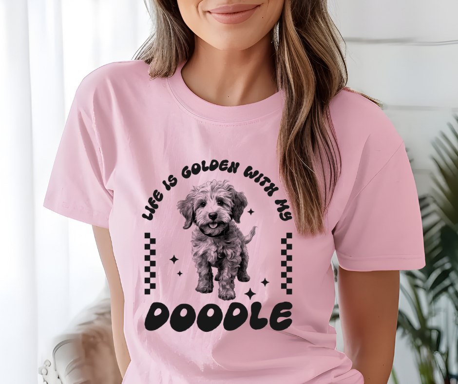 Comfort Colors Tee | Life is Golden with my Doodle [092]