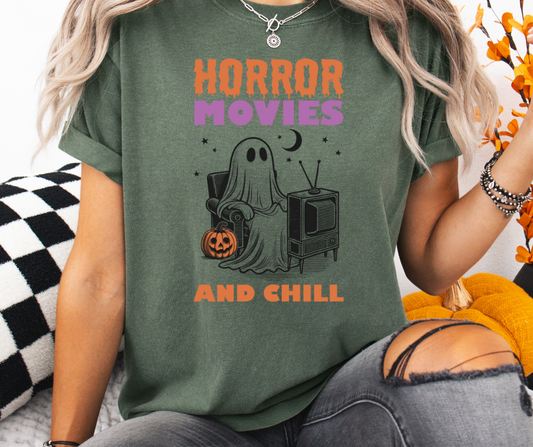 Comfort Colors Tee | Horror Movies and Chill [574]