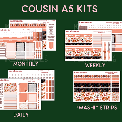 Kathy Hobonichi Sticker Kit | Cousin A5, Techo A6, Weeks