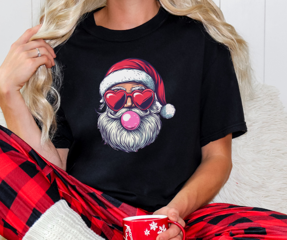 Comfort Colors Tee | Bubble Gum Santa [670]