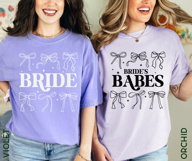 Comfort Colors Tee | Bride and Babes Coquette Bows [k005]