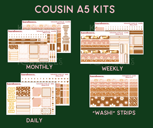 Tiffany Hobonichi Sticker Kit | Cousin A5, Techo A6, Weeks