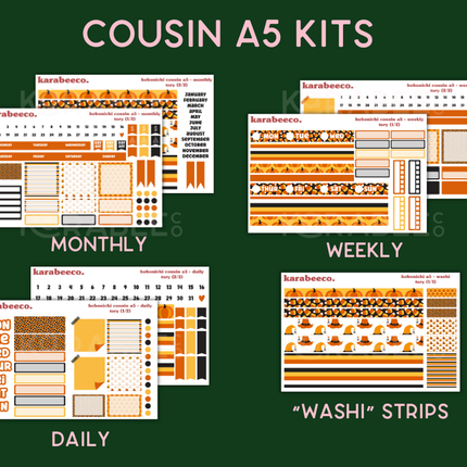 Tory Hobonichi Sticker Kit | Cousin A5, Techo A6, Weeks