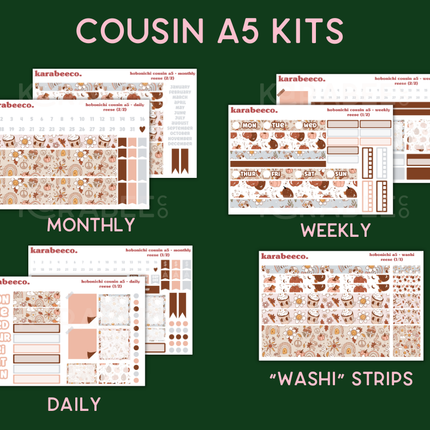 Reese Hobonichi Sticker Kit | Cousin A5, Techo A6, Weeks